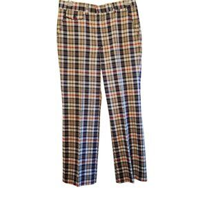Vintage Farah Mens Plaid Dress Pants Size 35 Made In USA 1960's Retro Grandpa